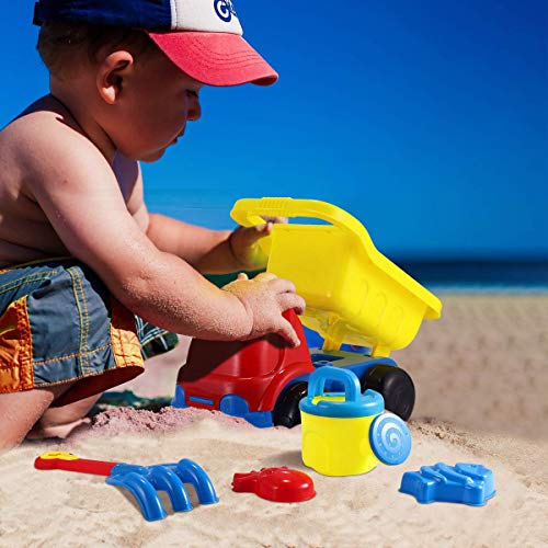 image for iBaseToy 26Pcs Beach Sand Toys with Mesh Bag - Beach Shovel Sand Rake 