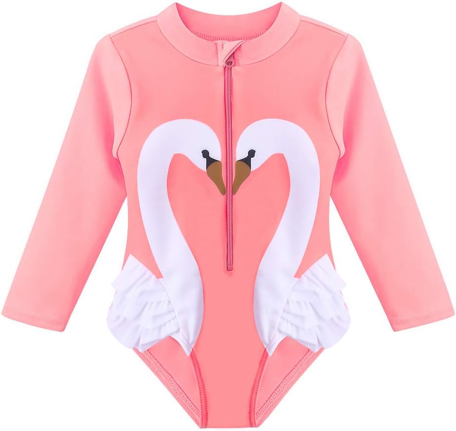 Baby/Toddler Girl Swimsuit Rashguard Swimwear Long Sleeve One-Piece