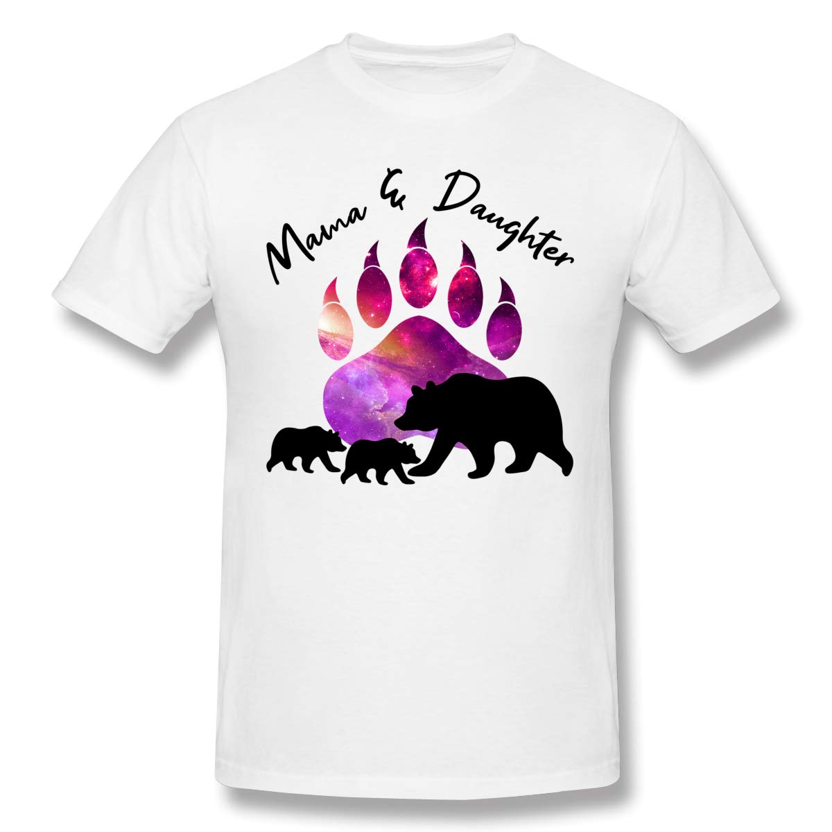Yakoya Mama And Daughter Bear T-shirt Casual Crew Neck Short Sleeve Shirt 