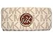 Michael Kors Womens Fulton Signature Long Continental Clutch Wallet Vanilla/Acorn