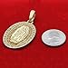 Mens Gold Tone G Stardust Oval Virgin Guadalupe Pendant 4mm 24