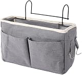 croselyu Multifunctional Bedside Hanging Bag Grey Dorm Storage Organizer