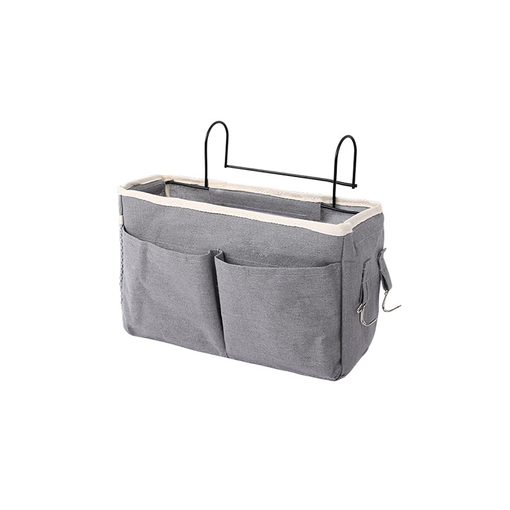 croselyu Home Multifunctional Bedside Hanging Bag College Dormitory Bedside Cloth Hanging Basket Bed Clutter Sorting Storage Bag Magazine Book Storage Bag (Grey)