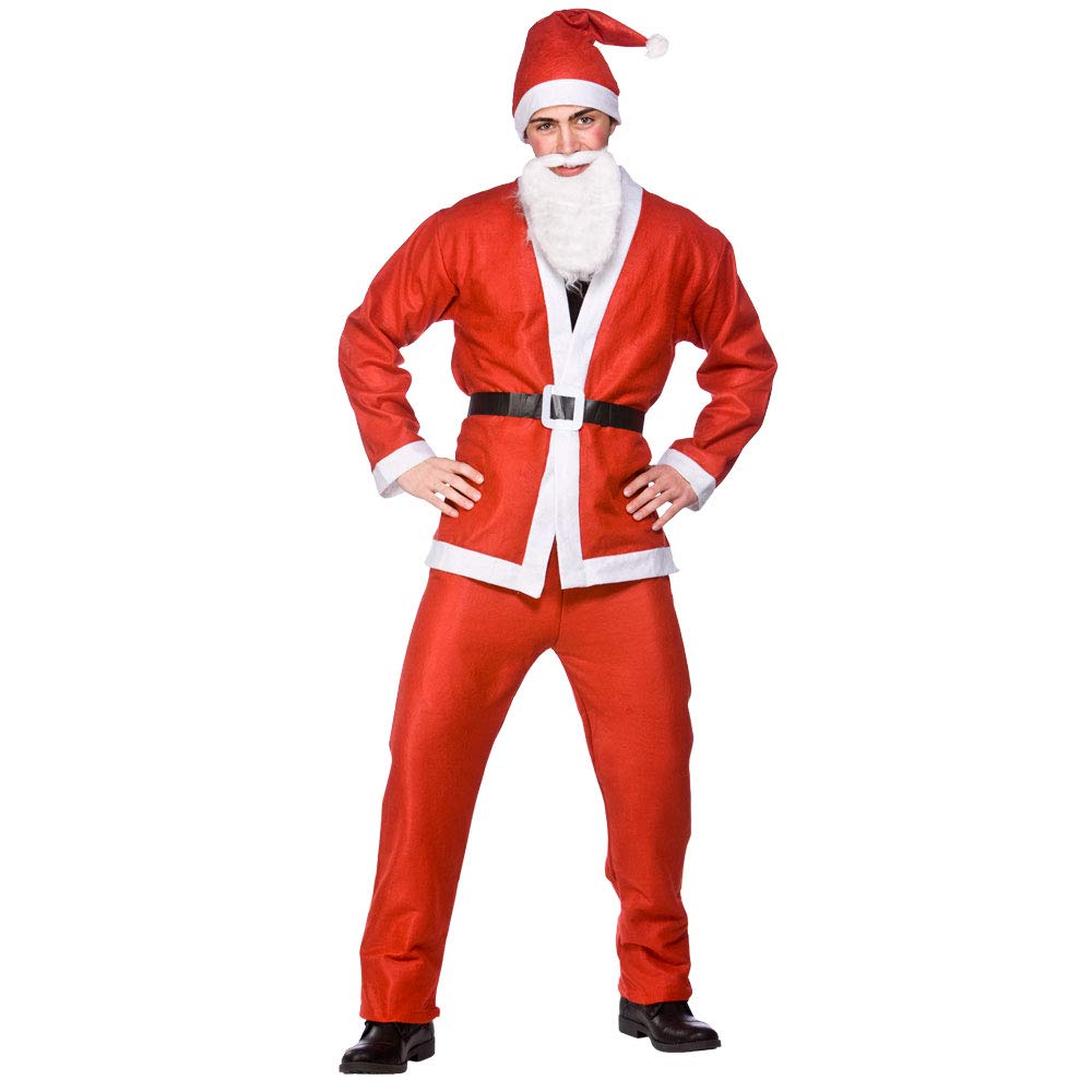 Wicked Costumes Mens 5 Piece Santa Suit Fancy Dress Costume - One Size