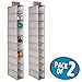 mDesign Set of 2 Hanging Shoe Rack - Ideal Wardrobe Storage Solutions - Hanging Shoe Storage with 10 Compartments - Linen