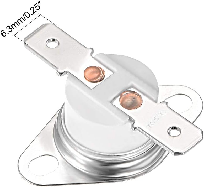 sourcing map KSD301 Thermostat 250°C/482°F 10A Normal Closed N.C Adjust Snap Disc Temperature Switch for Microwave,Oven,Coffee Maker 5pcs - Image 4