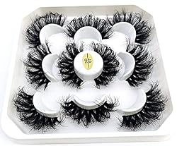 HBZGTLAD new 5 Pairs 25 mm 3d Mink Lashes Bulk Faux