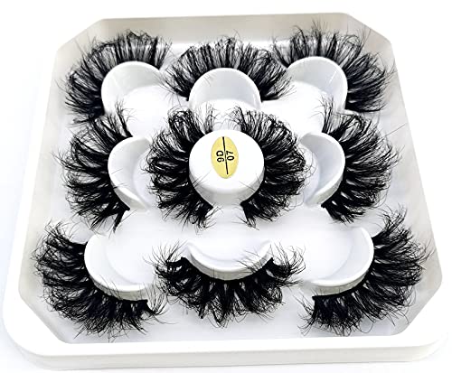 HBZGTLAD new 5 Pairs 25 mm 3d Mink Lashes Bulk Faux