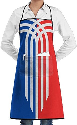 HTSS Flag Of Kansas Unisex Chef Aprons With Pockets Bakery Servers Waitress Craftsmen For Mens Womens Home Kitchen Cooking