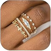 ZOERAY Stackable Gold Rings for Women that Don't Tarnish Trendy Dainty 18K Gold Plated Stacking Cubic Zirconia Thumb Rings Set Gold Statement Promise Wedding Bands for Women Jewelry Rings Size 6-10