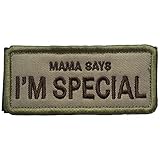 SpaceAuto MAMA SAYS I'M SPECIAL Funny Hook & Loop Tactical Morale Badge Patch 3.54