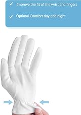 CGBOOM 3 Pairs Moisturizing Gloves White Cotton One Size Fits Most view 5