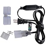 DELight 5x LED Flex Neon Rope Light Power Cord Splice Connector w/ Pin End Cap 2 Wire ACC