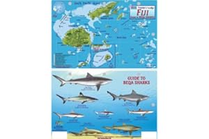 Fiji Map & Guide to Beqa Sharks Franko Maps Laminated Fish Card