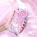 Liquid case for iPhone 6/6 Plus/iPhone 7/7 Plus Print Flowing Liquid Floating Luxury Bling Glitter Sparkle Stars Transparent Plastic Case (Pink Unicorn, iPhone 7 (4.7 inch))