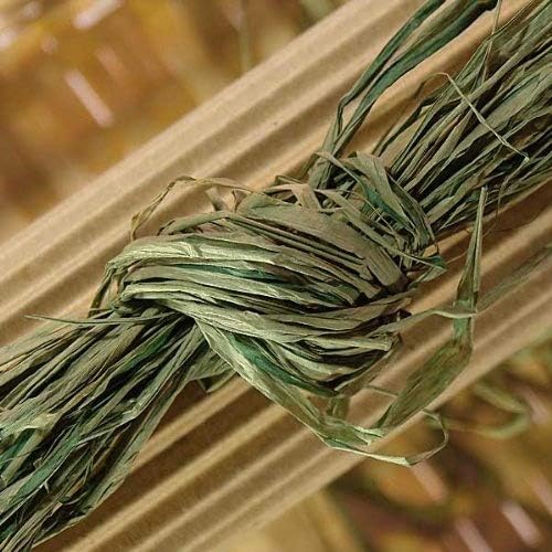 Extra Large Bag Premium Real Natural Raffia From Madagascar Raffia Palms- 12 inches by 12 inches by 4 Inches (Sage Green )