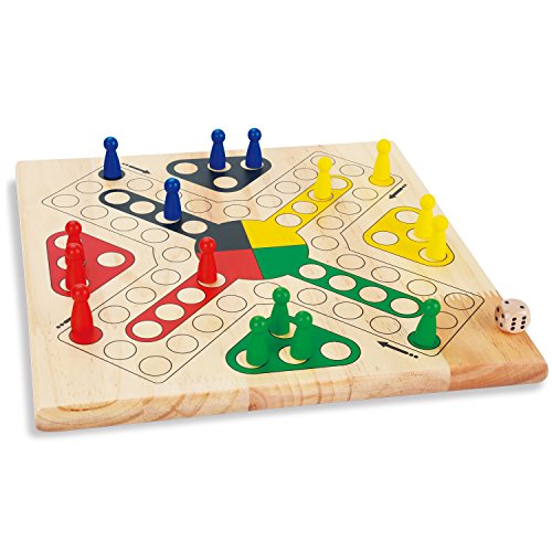 Snake and Ladder Ludo and Flying Chess 2 in 1 Natural Wooden Game