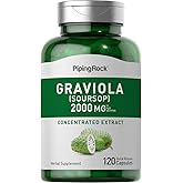 Piping Rock Graviola Soursop Capsules | 2000 mg | 120 Count | Leaf Supplement | Concentrated Herbal Fruit Extract | Non-GMO, Gluten Free