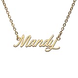 Mandy Name Tag Necklaces for Her His Friends