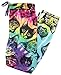 Kitty Cat Heads Tie Dye Knit Graphic Sleep Lounge Pants - Large
