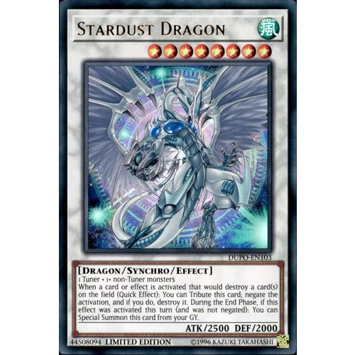 Sales Online Yugioh Dupo En103 Limited Ed Stardust Dragon Ultra Rare Card Duel Power Single Card Toys Games Incentive Promotionals Bthj Is