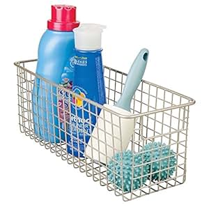 mDesign Cesta metálica para su lavadero - Cesta organizadora en color