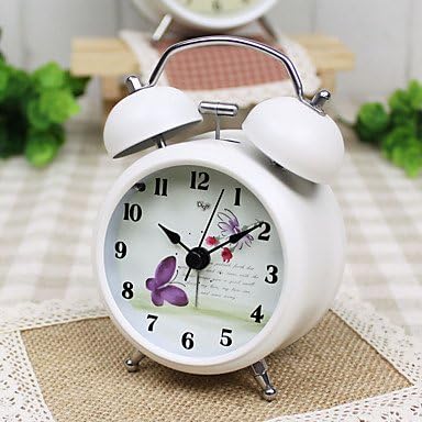 WWQY Alarm Clock with Matel Case Mini Size Silent Movment Night Light