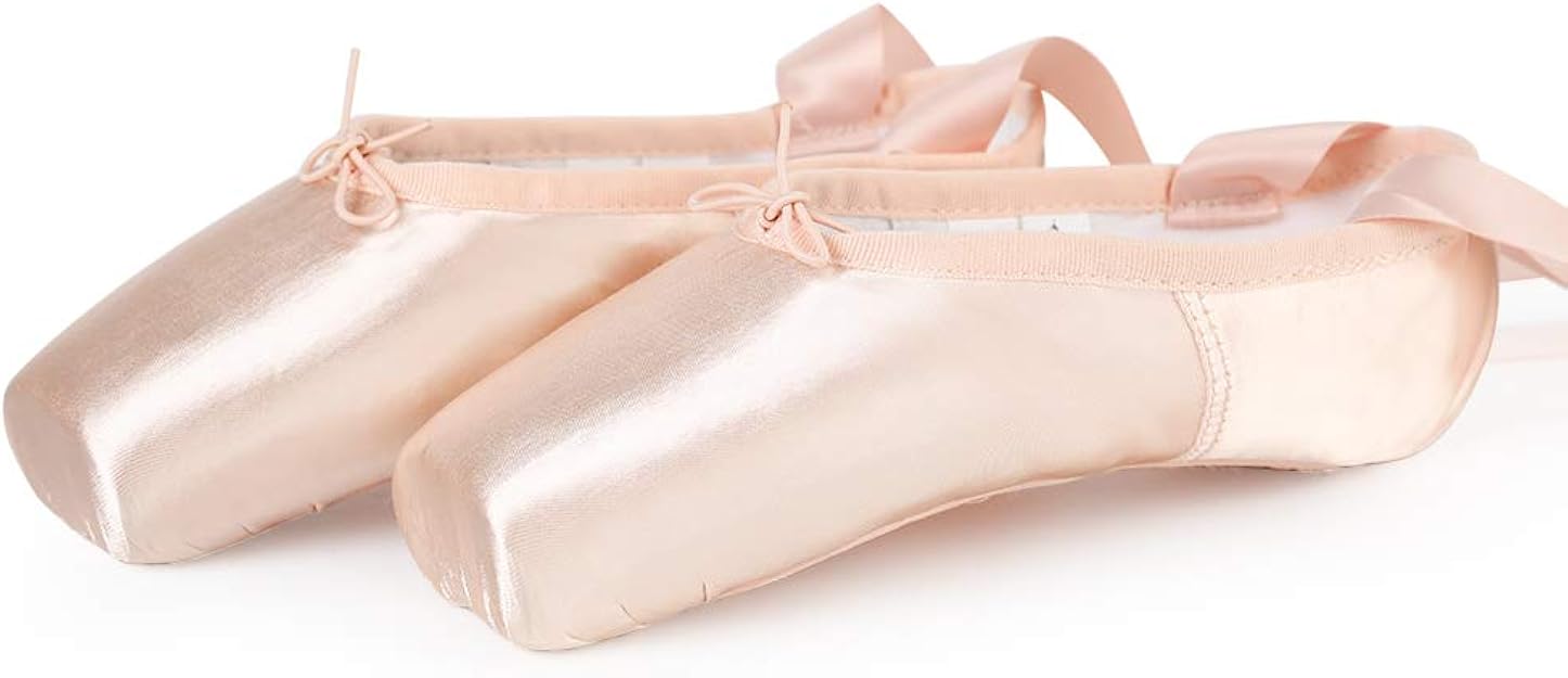 Ballet Pointe Shoes Satin Professional Dance Shoes with Silicone Toe