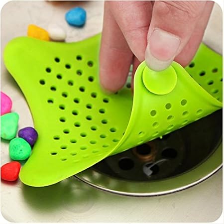 Silicone Star Design Kitchen Sink Filter Bathroom Hair Catcher Bath Stopper Kitchen Waste Stopper Strainer Filter (Assorted Colors)