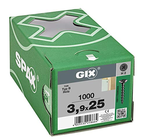 SPAX GIX-B Schnellbauschrauben 3,9 x 25 mm Grobgewinde, 1000 Stück, Trompetenkopf, Kreuzschlitz-H2, Trockenbauschrauben… – Bild 6