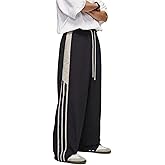PUKUPE Stripes Track Pants Women Y2k Parachute Pants Mens Baggy Wide Leg Sweatpants Cargo Jogger Pants