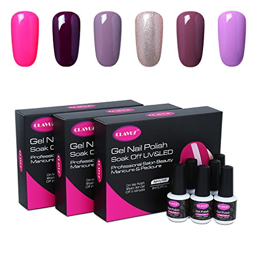 CLAVUZ Gel Nail Polish Kit 6pcs Soak Off UV Led Nail Varnish New Start Lacquers Manicure Pedicure Nail Art Set - Thumbnail 7
