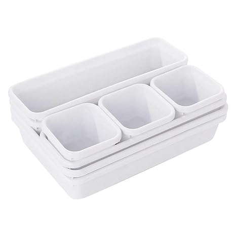 Aolvo Interlocking Tray Desk Closet Dresser Divider Storage Bins