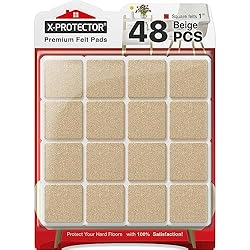 X-PROTECTOR Felt Furniture Pads - 48 PCS 1" - Felt