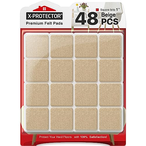 X-PROTECTOR Felt Furniture Pads - 48 PCS 1" - Felt