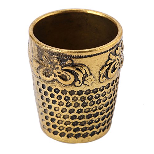 Metal Sewing Thimble, Leather Ring Thimble (1 Pack) Finger Protector, Sewing Thimble, Handmade
