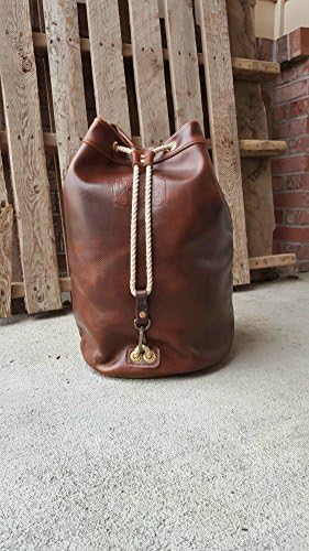 Leather Duffel Bag - Tan Leather Ditty Bag - Leather Sailor's Bag - Travel Bag - Handmade Leather Bag - Ready To Ship - Colorado - Horween Chromexcel