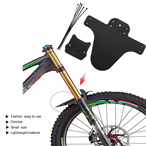 Hisoul Bicycle Fender, MTB Mud Guards Tire Tyre Mudguard, 360 Degree Torsion Slim Fork Simple Fender ( Black)