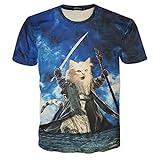 Rxbc2011 Men's Short Sleeve Top 3D Printed Wizard Cats T Shirt
