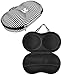 JAVOedge Black and White Stripped Pattern Fabric Travel Bra Storage Case with Zipper Closure Plus (1 PCS) CLEAR PVC BAG