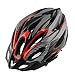 Sedeta® Cycling Bicycle Helmet Honeycomb Type 21 Holes Mountain Bike Racing Breezier Helmet Unisex Safety Protective Carbon with Visor Red Color Free Size Breather Durability Comfortable Cool