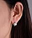 Fashion Jewelry 18k White Gold Plated Cubic Zirconia Studs Huggies Earrings for Women