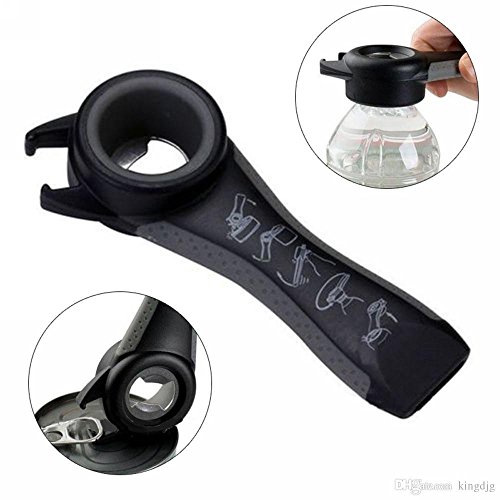 Professional Multi Bottle Opener, 5 In 1 Jar Bottle Can Opener, Lid Twist Off Gripper,Soft Grips Handle,Multifunction Opener for Seniors Rheumatoid Arthritis,FDA Approved