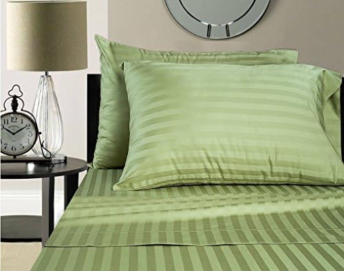 Lavish Linens Ultimate 4 Piece Bedding Sets - 600 TC 100% Egyptian Cotton Hypoallergic Wrinkle &amp; Fade Resistant Premium Quality Bedspreads CAl King Sage Stripe