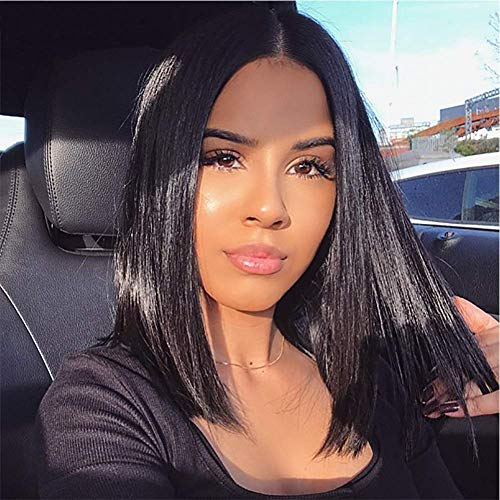 Brazilian Virgin Straight Hair Lace Front Wig Glueless Short Bob
