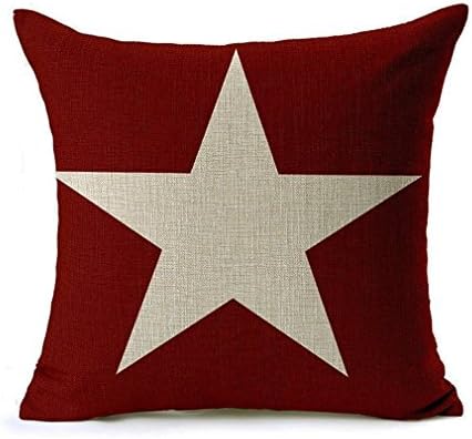 Onker Throw Pillow Cover, Cotton Linen Square Decorative Throw Pillow Case Cushion Cover 18" x 18" Flag Star Galaxy Red Sstar