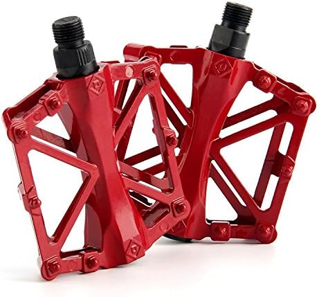 Chollima Aluminum Alloy Bicycle Pedals Road Bike Pedals for BMX MTB Cycling 9/16 Inch Red