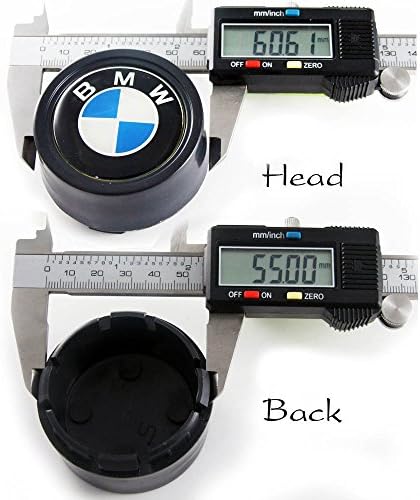 4pcs BMW E30 Hub Caps Wheel Center Back=55mm. Head=61mm.