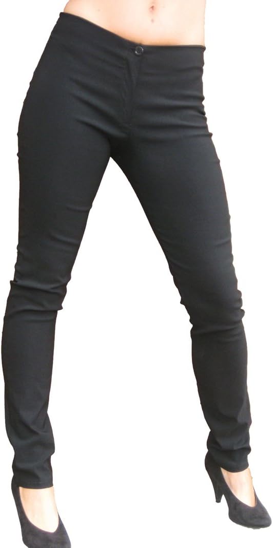 icecoolfashionWomen's Skinny Trousers Ladies Smart Slim Leg Stretch Formal Pants Work Office Girls School Day