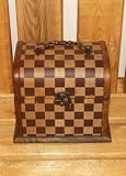 DVD Checker Pattern Leather Wraped Wood Box with Lid Book